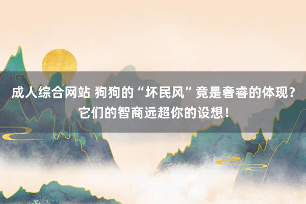 成人综合网站 狗狗的“坏民风”竟是奢睿的体现？它们的智商远超你的设想！