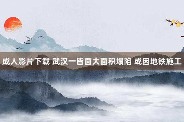 成人影片下载 武汉一皆面大面积塌陷 或因地铁施工