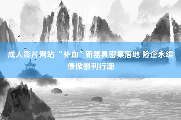 成人影片网站 “补血”新器具密集落地 险企永续债掀翻刊行潮