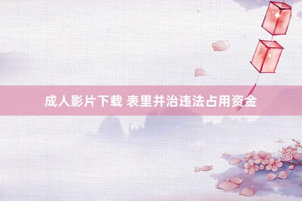 成人影片下载 表里并治违法占用资金