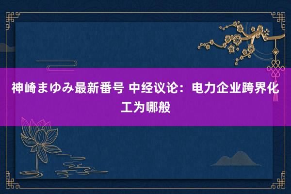 神崎まゆみ最新番号 中经议论：电力企业跨界化工为哪般