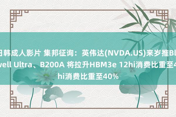 日韩成人影片 集邦征询：英伟达(NVDA.US)来岁推Blackwell Ultra、B200A 将拉升HBM3e 12hi消费比重至40%