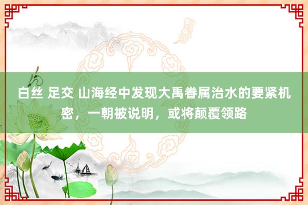 白丝 足交 山海经中发现大禹眷属治水的要紧机密，一朝被说明，或将颠覆领路