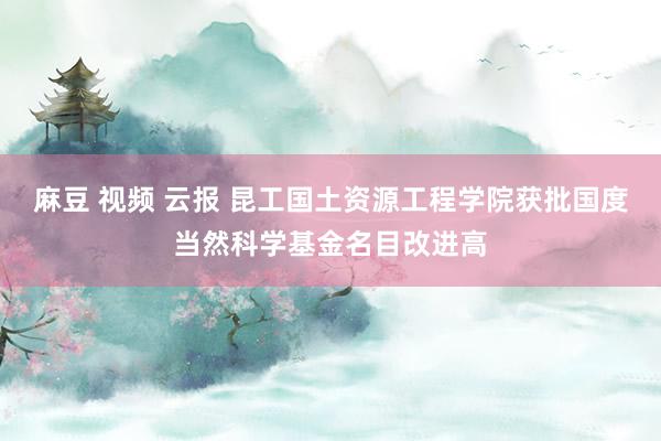 麻豆 视频 云报 昆工国土资源工程学院获批国度当然科学基金名目改进高